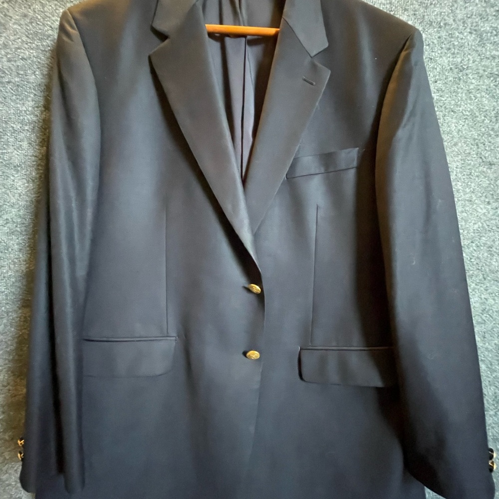 Lauren Ralph Lauren  100% Wool Dark Blue Sport Coat with Notched Lapel